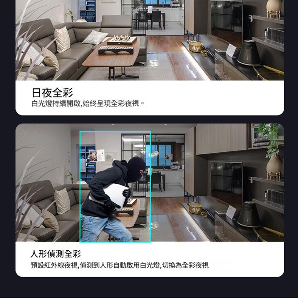 監控王M1 Ai智能守護 2K雙鏡頭雙畫面2.4吋大螢幕360度旋轉WiFi網路攝影機(一鍵呼叫 TF插卡)